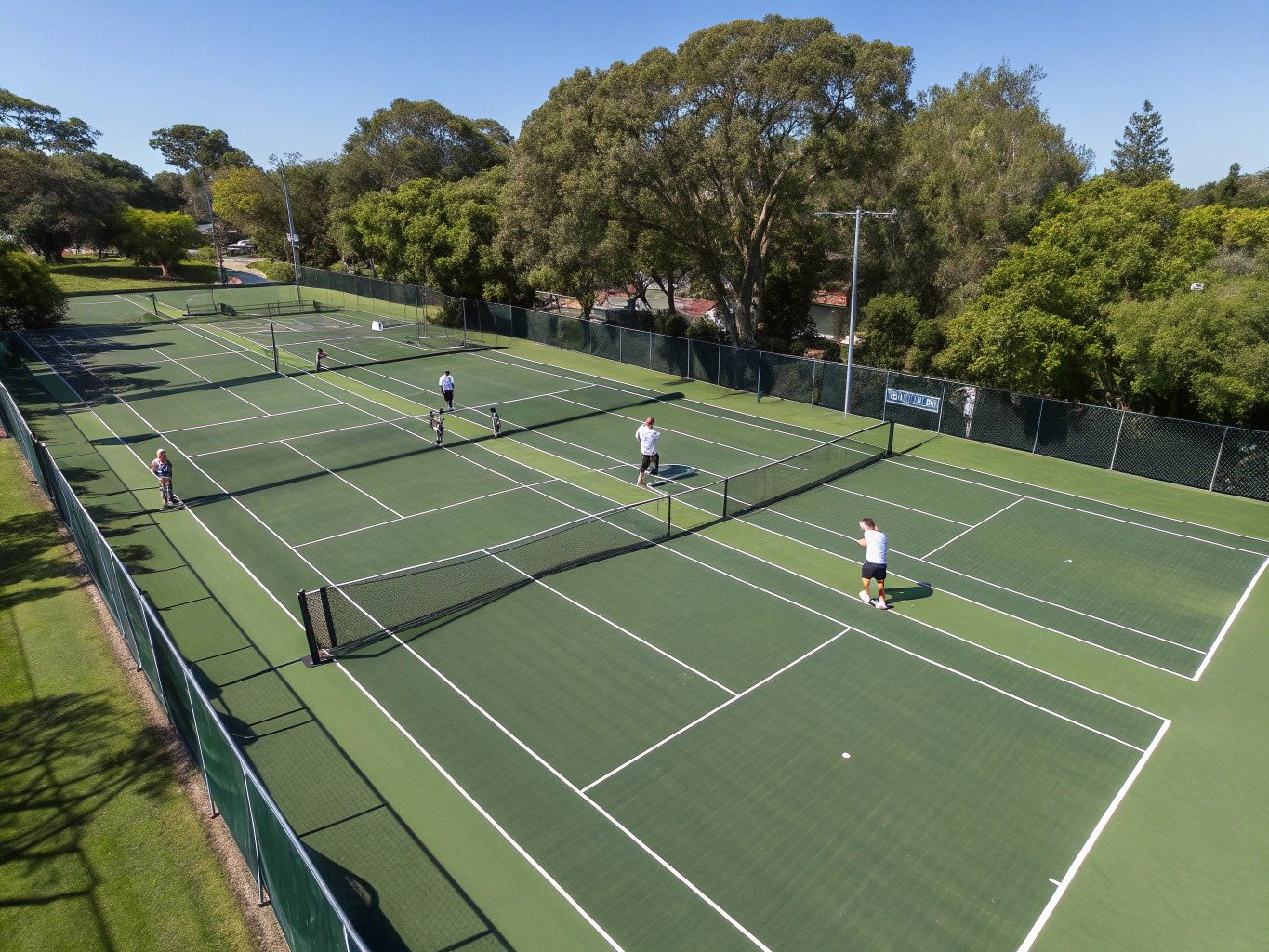 Aerial view of the expanded 24-court horseshoe facility